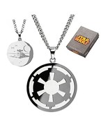 Star Wars Imperial Symbol and Death Star Etched Necklace - £23.61 GBP