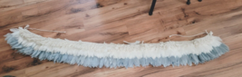 Pottery Barn Handcrafted Feather Garland 60&quot; Boho Blue White Natural New #M111 - £46.98 GBP