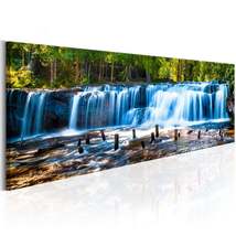 Tiptophomedecor Stretched Canvas Landscape Art - Beautiful Waterfall - Stretched - £71.93 GBP+