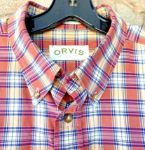 Orvis Shirt Check Plaid Long Sleeve Button Down Mens LARGE Heavy Cotton ... - $33.71