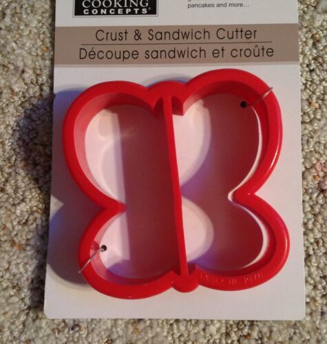 Red Butterfly Shape Sandwich Crust Cookie  Cutter Kitchen Utensil - £5.49 GBP