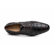 Marco Di Milano Genuine Caiman Lizard Patchwork Derby Shoes Pissa Brown image 8