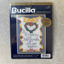 VTG Bucilla Counted Cross Stitch A Dream Is A Wish... Kit #41989 5&quot;x7&quot; NIP - $14.50