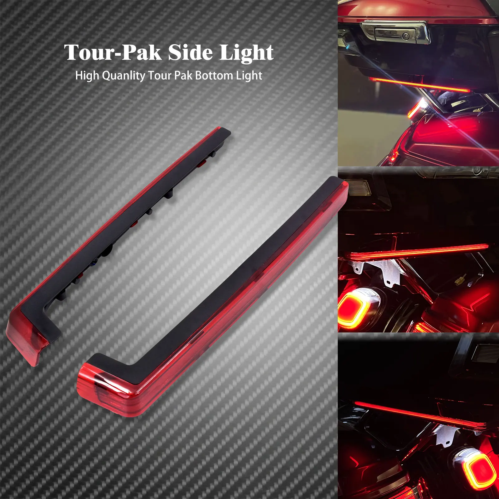 2xMotorcycle Tour Pak Pack Accent Side Panel LED Light Red/Smoke  Harley Touring - £239.84 GBP