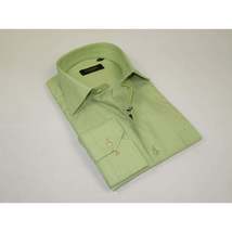Men's Shirt Hankie CASILA Turkey Cotton Blend Long Sleeves 501770-18 Solid Green image 2