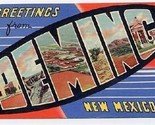 Deming New Mexico Large Letter  Linen Postcard - $9.90