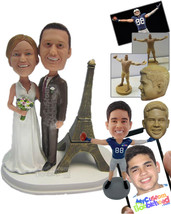 Personalized Bobblehead Eiffel Tower French Wedding Couple - Wedding &amp; Couples B - £135.02 GBP