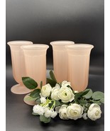 4 Vintage Indiana Frosted Pink Rose Glass Colonial Glass Panels Parfait ... - €23,25 EUR