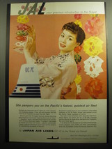1958 Japan Air Lines Ad - She pampers you on the Pacific&#39;s fastest - £14.55 GBP