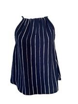 NWT Abercrombie &amp; Fitch Outlet X-Small Navy Pin striped Blouse Sleeveless - $19.79