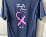 Port Company Short Sleeved T Shirt  Womens Small Blue Pink Ribbon Health... - £8.52 GBP