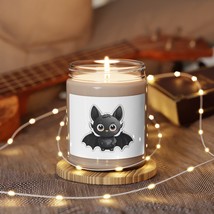 Scented Soy Candle, 9oz | Black and Grey Cartoon Bat Design | Perfect for Kids a - £21.40 GBP