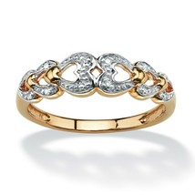 0.03 Ct Round-Cut Diamond Beautiful Heart Engagement Ring 14k Yellow Gold  Over - £79.92 GBP