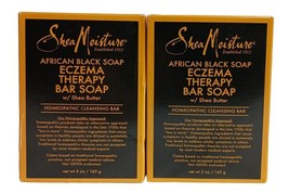 2 Shea Moisture African Black Soap Eczema Therapy Bar 5 Oz. Each - £11.93 GBP
