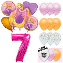 Rapunzel Deluxe Balloon Bouquet - Pink Number 7 - £26.49 GBP