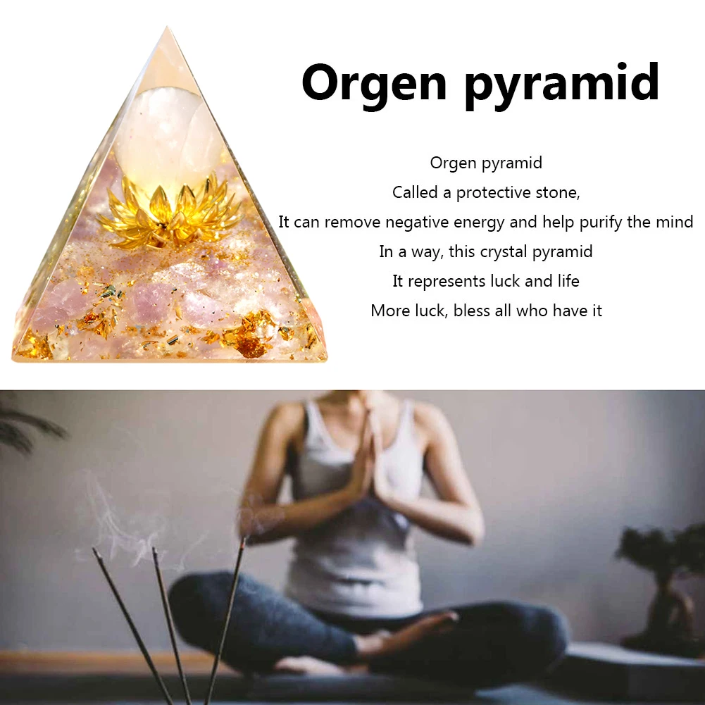 House Home Natural Pyramid Amethyst Peridot Healing Crystal Energy Generator Org - £19.57 GBP