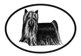Yorkshire Terrier Decal - Dog Breed Oval Vinyl Black &amp; White Window Sticker - £3.19 GBP