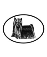 Yorkshire Terrier Decal - Dog Breed Oval Vinyl Black &amp; White Window Sticker - £3.19 GBP