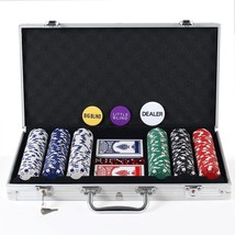 Poker Chips Set For Texas Holdem,Blackjack, Tournaments With Aluminum Ca... - $47.99