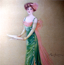 Victorian Art Print Women Singer Songbook Lithograph 1909 Original Maud Stumm - £30.10 GBP