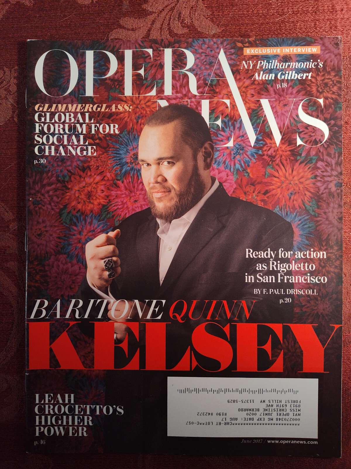 Rare METROPOLITAN OPERA NEWS Magazine June 2017 Quinn Kelsey Nicholas Phan - $16.12