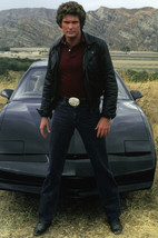 Knight Rider David Hasselhoff all black front of car &amp; mountains 24x36 Poster - $29.99