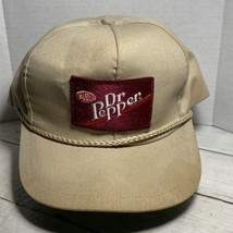 Dr Pepper Vintage Twill Cap Tan With Patch And Leather Adj Strap Preowned Golf - £33.22 GBP