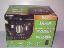 BRAND NEW SunForce 35&#39; 15-Bulbs Solar LED String Lights w/Remote Control - £27.36 GBP