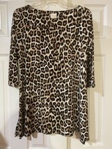 Chicos top women animal print stretch Top Size 1 - £15.48 GBP