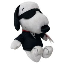 Peanuts Secret Agent Snoopy Joe Cool Plush Toy In Black Suit And Sunglasses - £8.45 GBP