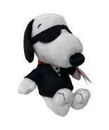 Peanuts Secret Agent Snoopy Joe Cool Plush Toy In Black Suit And Sunglasses - £8.42 GBP