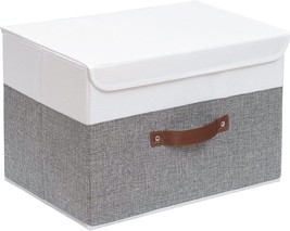 Yawinhe Collapsible Storage Boxes 1 Pack, Linen Fabric Storage Baskets, 1 - £31.16 GBP