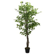 Artificial Ficus Tree 378 Leaves 80 cm Green - £31.70 GBP