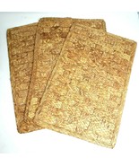 Set of 3 Vintage Placemats BOHO Tikki Woven Straw Rectangular - $5.43 CAD