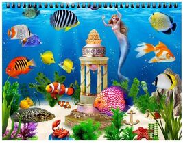Calendar 2023 for girls wall calendar  "Underwater world and mermaids" LuLu - $27.00