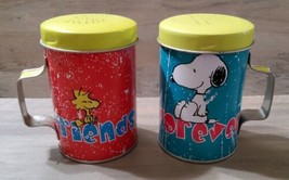 Peanuts Snoopy Woodstock Friends Forever Metal Salt and Pepper Shakers 2012 - £22.12 GBP
