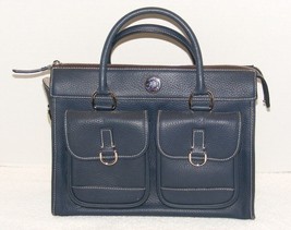 Dooney &amp; Bourke Navy Blue Pebble Leather Medium Shoulder Handbag - £88.70 GBP