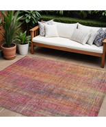 10&#39; X 14&#39; Red and Orange Striped Washable Non Skid Indoor Outdoor Area Rug - $810.99