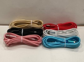 lot of 60 usb A to type c 6 ft cable braided assorted colors New free shipping - £78.45 GBP