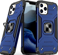 Ring Stand Case For iPhone 12 Pro Max BLUE Shock Absorbant Anti Slip Slim - £6.21 GBP