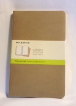 Moleskine Cashiers Collection Ruled Journals, Set of 3 Brown Plain Journals 60 p - £8.38 GBP