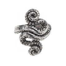 Alchemy Gothic R221 - Kraken Ring England polished Pewter Tentacles Serpant - $28.99