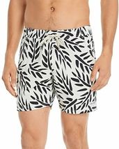 Banks Journal Elastic Waist Leaf Print Board Shorts White/Black-Size 38 - $14.21