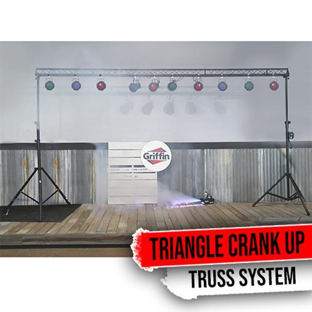 GRIFFIN - Crank Up Triangle Light Truss System | DJ Booth Trussing Stand Kit for