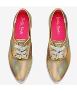 KEDS Barbie Iridescent Metallic Gold Leather Platform Shoes Wm&#39;s NIB DIS... - $123.07 CAD
