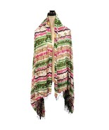 Steve Madden Wrap Scarf Shawl Oversize Mixed Pattern Fringe Boho Hippie ... - $15.61