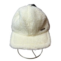 Steve Madden Womens Ivory Off White Sherpa Cap With Logo Adjustable One Size New - £18.61 GBP