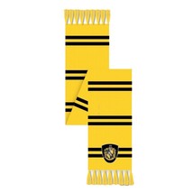Harry Potter Hufflepuff House Knitted Scarf Yellow and Black - £14.50 GBP