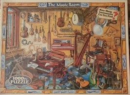 NEW 2016 HTF The Music Room Large Box 1000 Piece Puzzle Pc String Instruments - $186.99