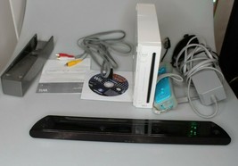 Nintendo Wii Console System with all Cords &amp; wireless sensor and 1 game - £29.60 GBP